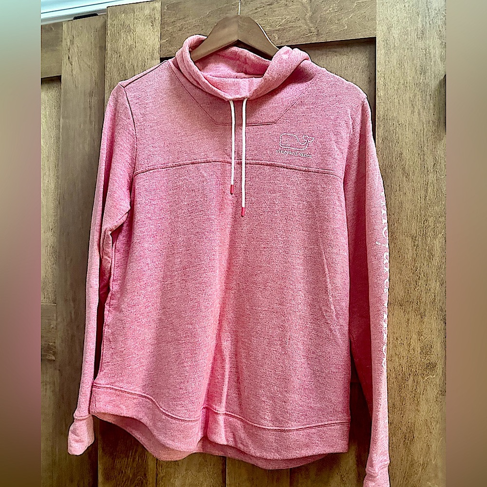 Vineyard Vines funnel neck sweatshirt, peach pink color, size S